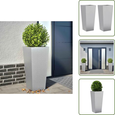 Fioriere per giardino - vidaXL Fioriere da Giardino 2 pz 35x35x75 cm in Acciaio Zincato - Fioriere per patio