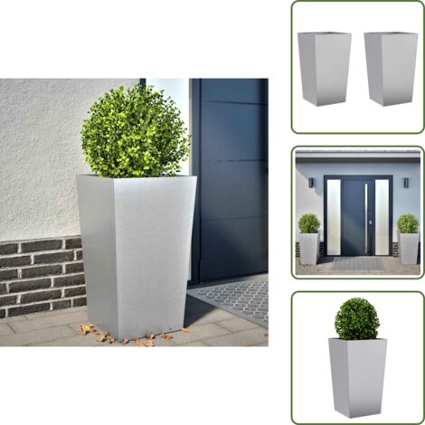 Fioriere per giardino - vidaXL Fioriere da Giardino 2 pz 45x45x75 cm in Acciaio Zincato - Fioriere per patio