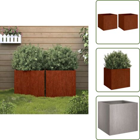 Fioriere per patio - vidaXL Fioriere 2 pz 49x47x46 cm Acciaio Corten - Fioriere in acciaio resistente
