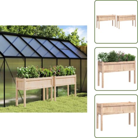 Fioriere per patio - vidaXL Fioriere da Giardino 2 pz con Gambe in Legno Massello di Pino - Fioriere per balcone