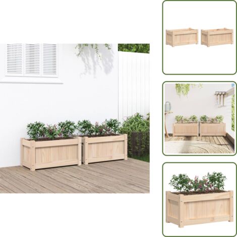 Fioriere per patio - vidaXL Fioriere da Giardino 2 pz in Legno Massello di Pino - Fioriere per balcone