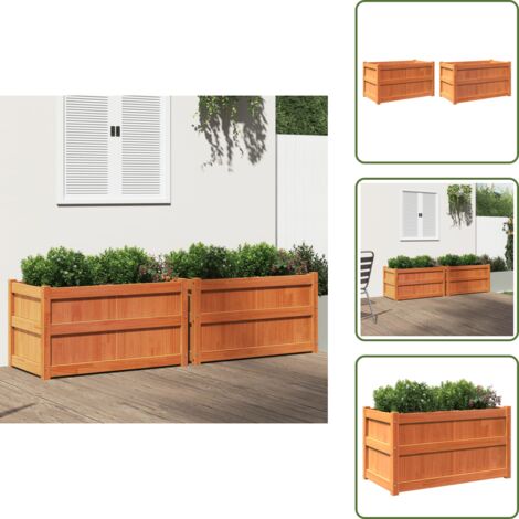 Fioriere per patio - vidaXL Fioriere da Giardino 2pz Marrone Cera Legno Massello di Pino - Fioriere per balcone