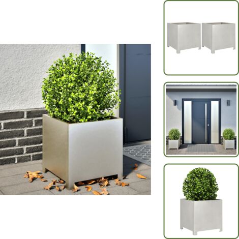 Fioriere per piante - vidaXL Fioriere da Giardino 2 pz 40x40x40 cm in Acciaio Inox - Fioriere per erbe aromatiche
