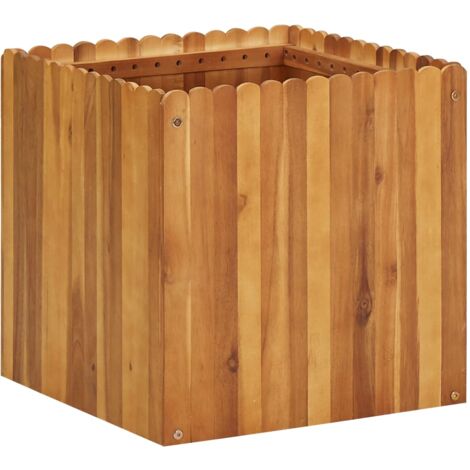 Fioriere，Letto Rialzato da Giardino，Orti rialzati 50x50x50 cm Legno Massello di Acacia CNWI169074 BonneVie