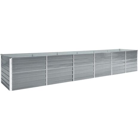 Fioriere，Letto Rialzato Giardino，Orti rialzati in Acciaio Zincato 480x80x77 cm Grigio CNWI777606 BonneVie