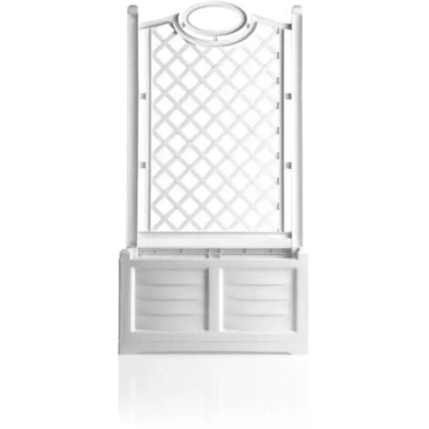 BAMA Fioriera Separe' con Spalliera Bianca 80x42,5x150H per Abbellire e Separare Spazi Esterni in Giardino