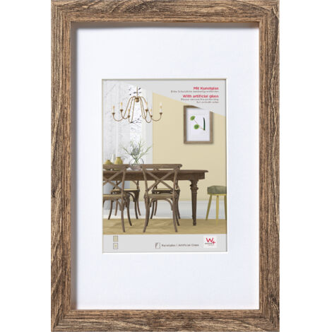 Fiorito Holzrahmen Kunstglas, 40x50 cm, nussbaum