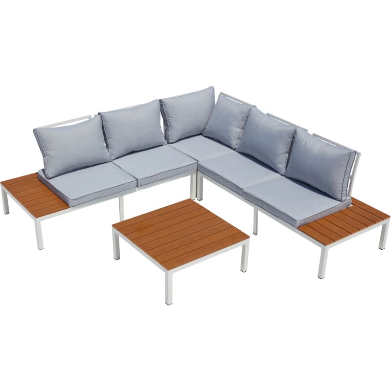 

Fira: Conjunto de jardín de aluminio Blanco y Gris - Blanco