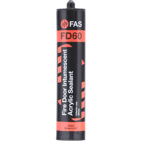 Fire and Acoustic Seals Fire Rated Intumescent and Acoustic Acrylic Sealant, 310ml White Acrylic Mastic