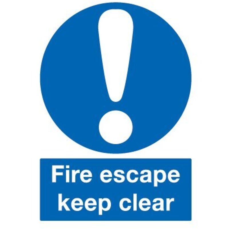 Fire Escape Keep Clear Rigid pvc Sign - 148 x 210mm - Sitesafe