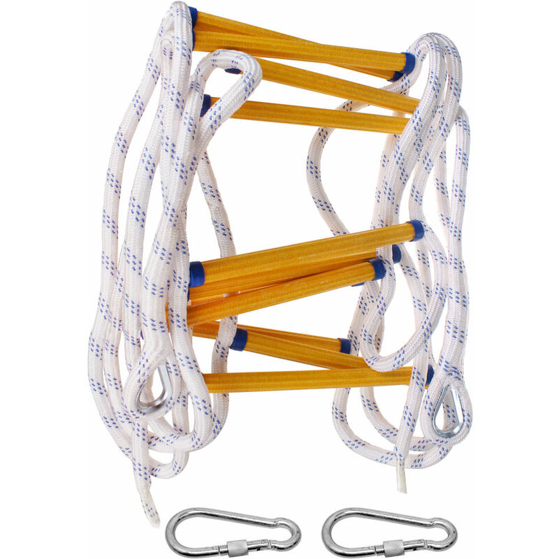 Axhup - Fire Escape Rope Ladder Heavy Duty Fire Safety Ladder with Carabiners, 5M