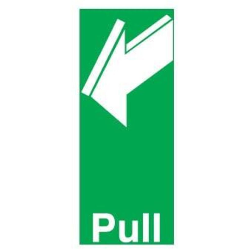 Sitesafe Fire Exit Pull Arrow Left Vinyl Sign - 50 x 150mm