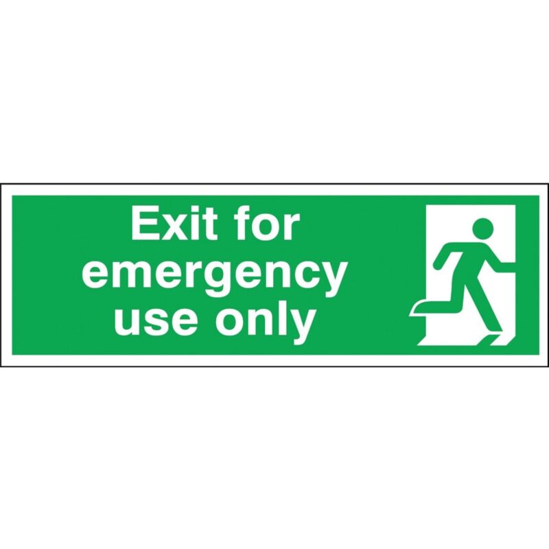 Fire Exit Emergency Use Only Rigid pvc Sign - 600 x 75mm - Sitesafe