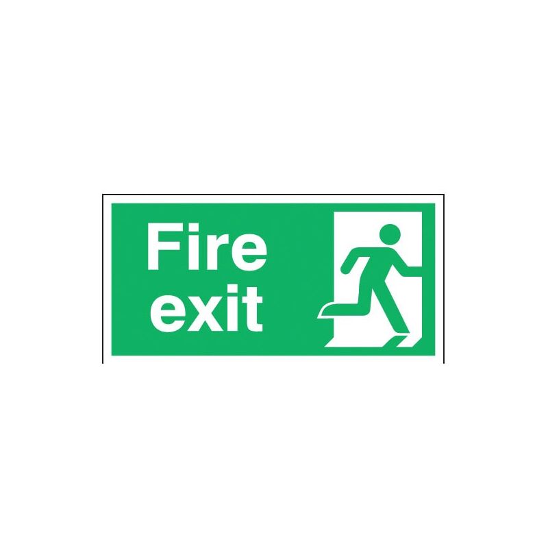 Fire Exit Right Vinyl Sign - 300 x 150mm - Sitesafe