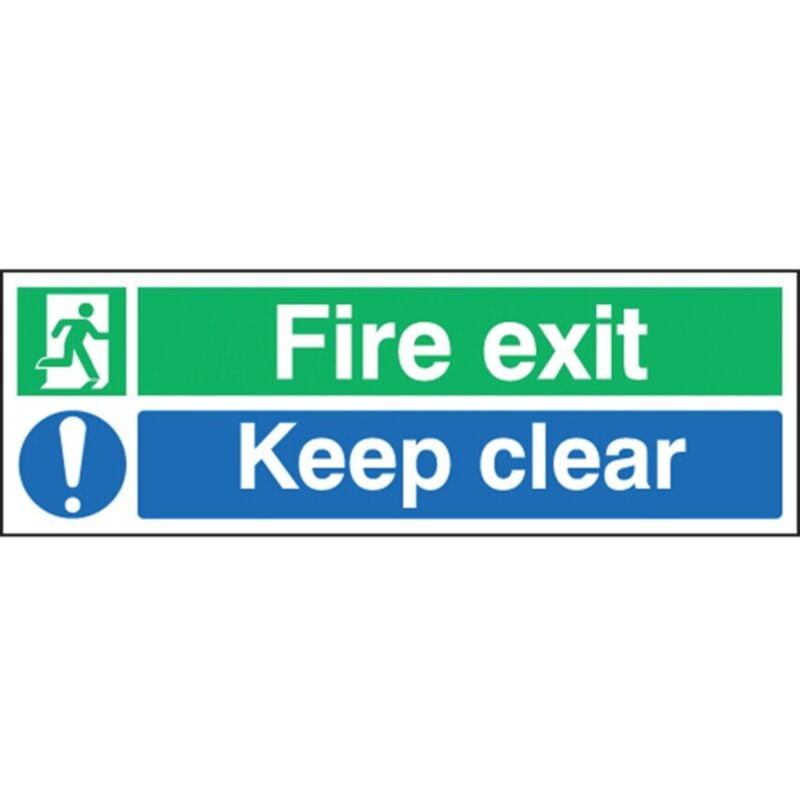Sitesafe - Fire Exit Keep Clear 150 x 450mm Self Adhesive