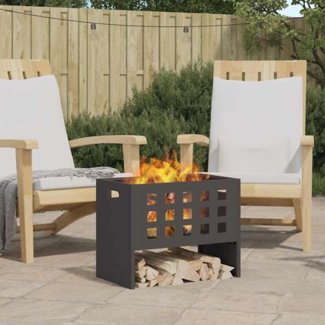 Fire Pit Black 50 x 30 x 40 cm Steel vidaXL