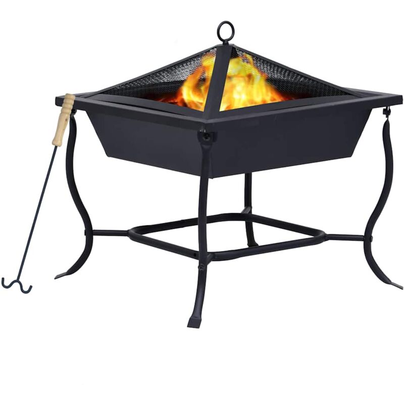 Fire Pit Black 42x42x45 cm Steel Vidaxl