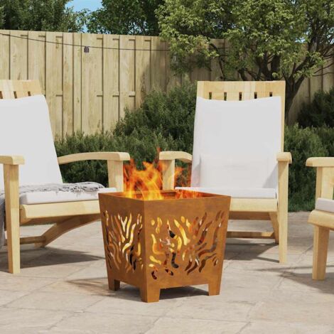 Fire Pit Brown 40 x 40 x 40 cm Steel vidaXL