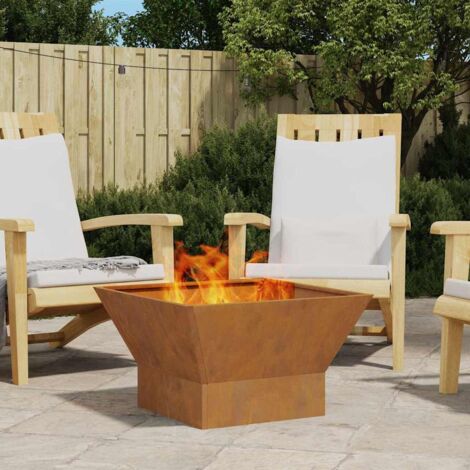 Fire Pit Brown 60 x 60 x 35 cm Steel vidaXL