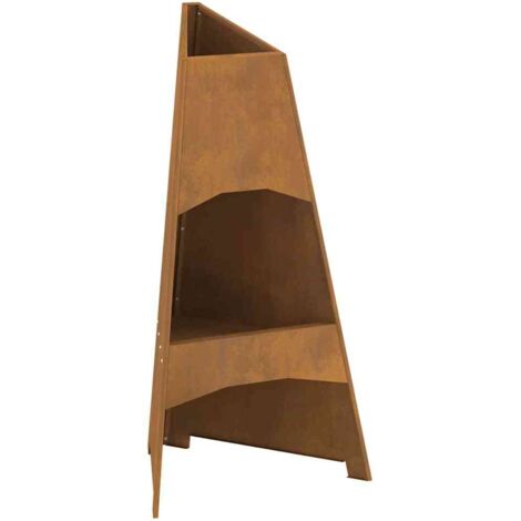 Fire Pit Pyramid 50x45x95 cm Weathering Steel vidaXL