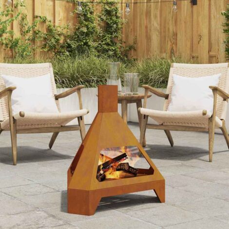 fire pit vidaxl fire pit wetterfester Stahl 50x43x52 cm