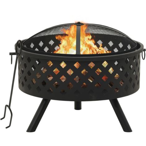 Fire Pit with Poker 68 cm XXL Steel vidaXL