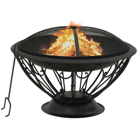 Fire Pit with Poker 75 cm XXL Steel vidaXL