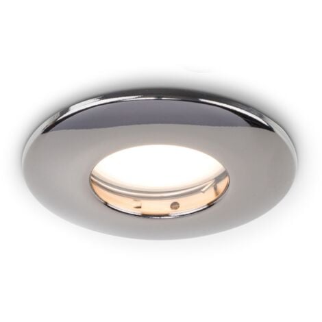 Fire Rated Bathroom IP65 Domed GU10 Ceiling + GU10 LED Bulb