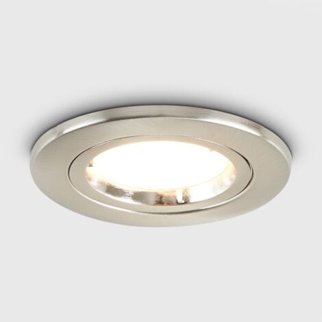 Complete With 1 x 5W GU10 Cool White LED Bulb MiniSun Fire Rated Polished Chrome Recessed GU10 Ceiling Downlight