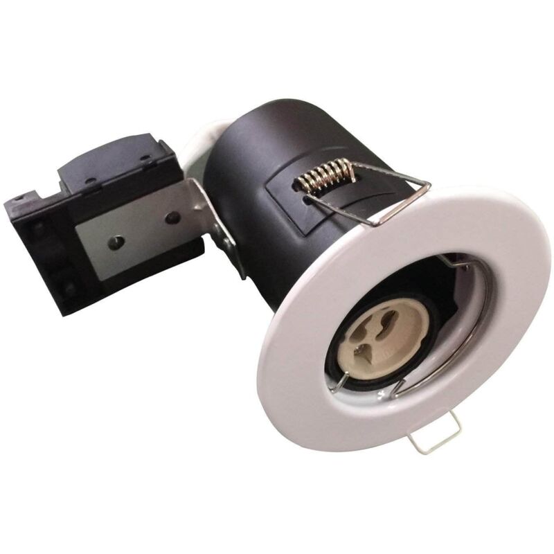 Fire Rated Downlight Housing with GU10 holder, White Ring (pack of 5 units)