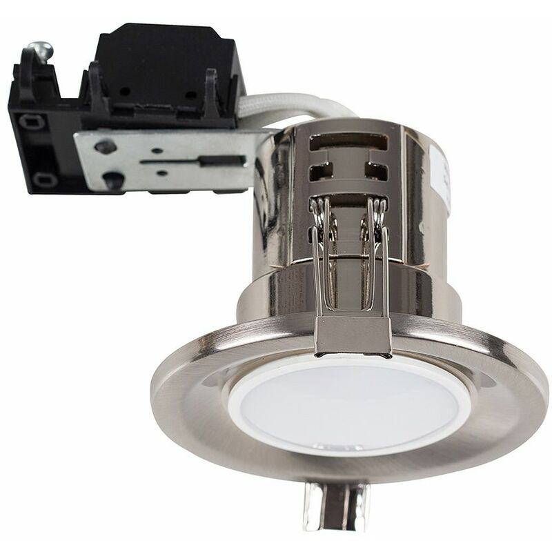 Fire Rated GU10 Recessed Ceiling Downlight Spotlight - Brushed Chrome