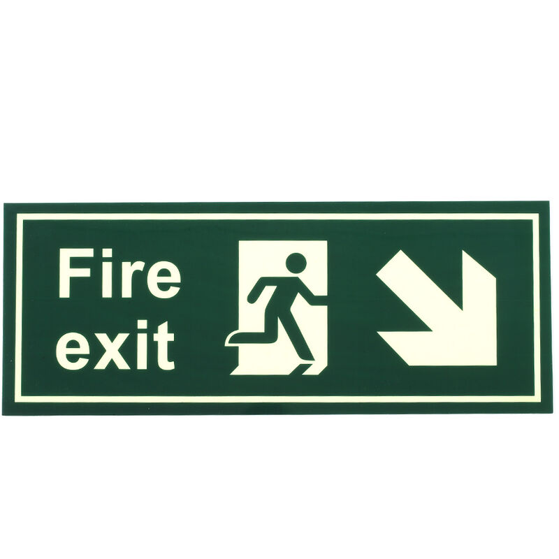 Fire Safety Exit Sign Warning Guidance Signage Luminous for Stairway Hallway Hotel Basement Use,model: 6