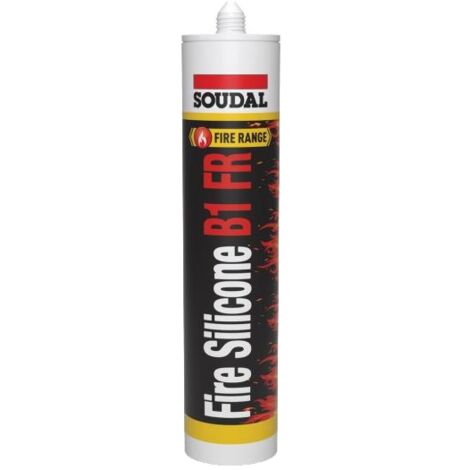 Fire Silicone B1 FR - Mastic silicone coupe-feu - Soudal - Cartouche de 300 ml Gris