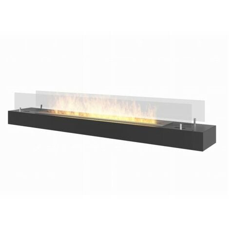 FIREBOX 120 - Biocamino freestanding Inserto a bioetanolo da appoggio nero con Vetro protettivo
