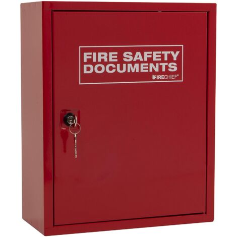 Firechief Armadietto portadocumenti con serratura a chiave, colore rosso, formato A4