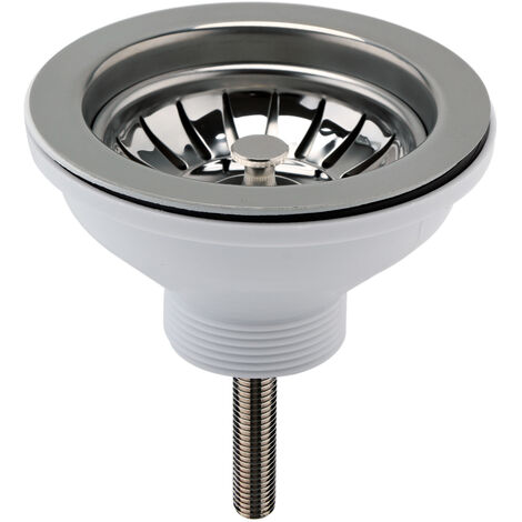 Fireclay 90mm Kitchen Sink Basket Strainer Waste in Brushed Nickel Finish by Balterley