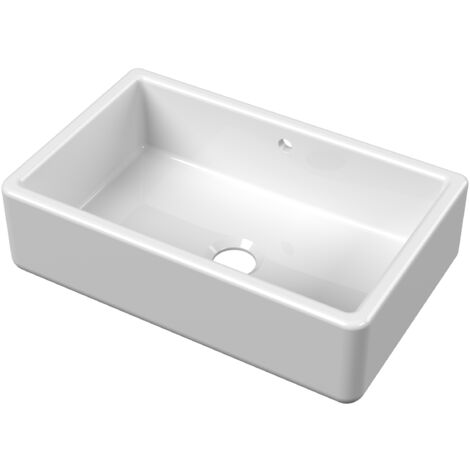 Fireclay Traditional Single Bowl Butler Kitchen Sink with Overflow - 795mm - Balterley