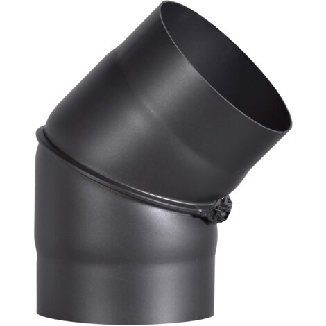 FIREFIX O110/5 R150/B45 - Tubo per stufa in acciaio spesso 2 mm (tubo fumo) con diametro di 150 mm, per stufe e fuochi d'artificio, Senotherm, regolabile da 0 a 45 gradi, senza sportello di pulizia, c