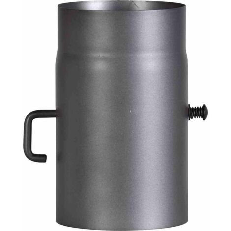 FireFix Ofenrohr Ø 150 mm / 250 mm dunkelgrau mit Drosselklappe