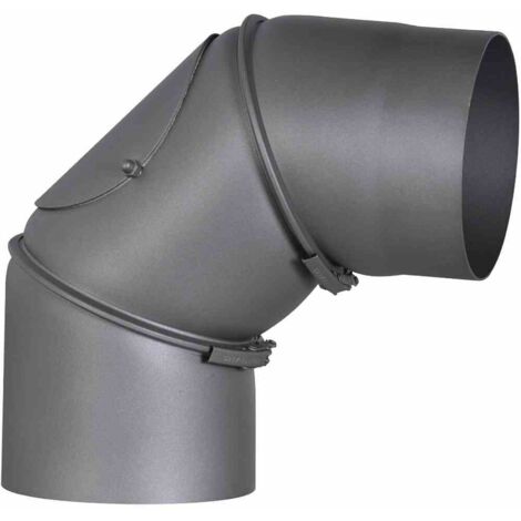 FireFix Ofenrohrbogen Ø 150 mm bis 90° dunkelgrau verstellbar mit Tür
