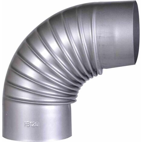 FireFix Ofenrohrbogen 90° Ø 120 mm feueraluminiert gerippt Rohr Bogen Ofen Kamin