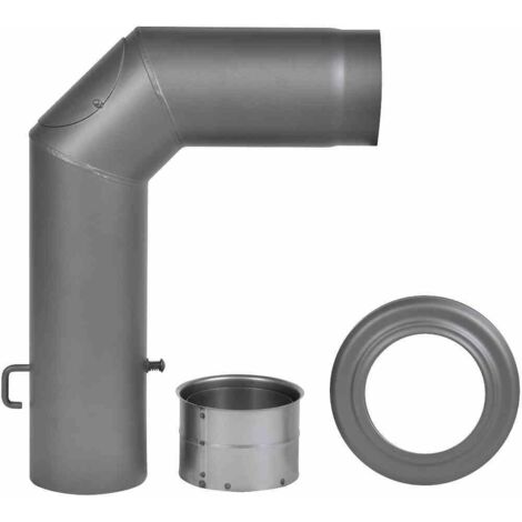 FireFix Ofenrohrbogen Set Ø 150 mm dunkelgrau