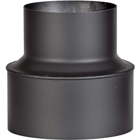 FIREFIX R150/Ü3 R150/Ü3-Raccordo di Transizione (riduzione) per Tubi fumari Spessi 2 mm, Laccato Nero, da 200 mm a Attacco a Parete 150 mm