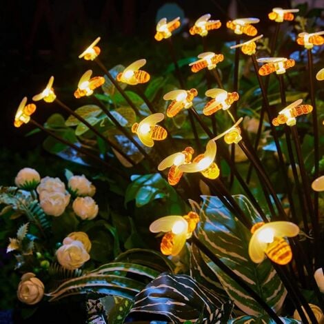 REDROAD Firefly Solar Light Outdoor for Garden Patio Waterproof Class A Energy (2 Pack/with 12 LED)