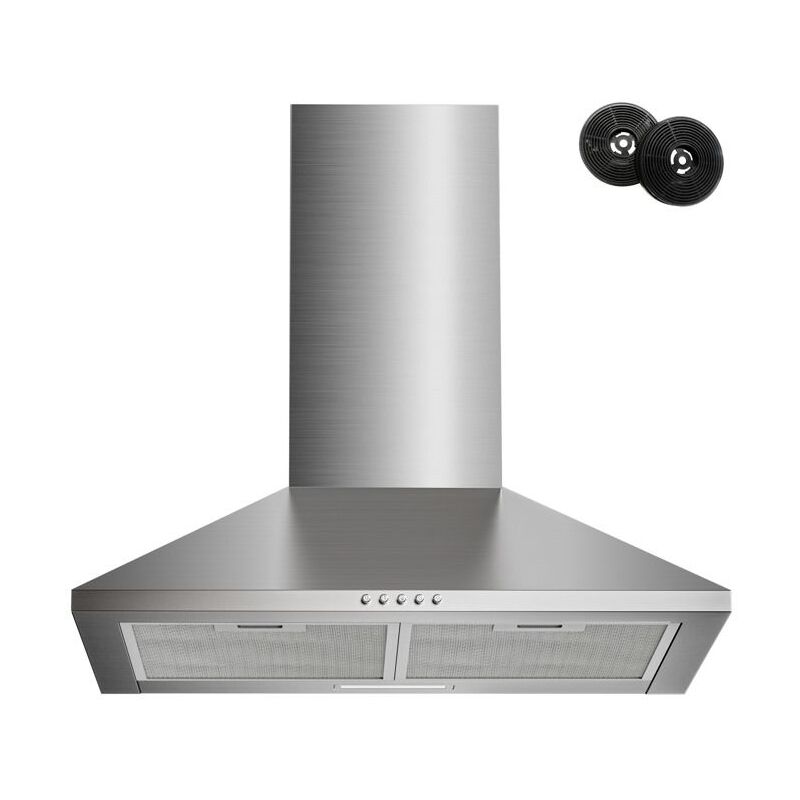 Firegas - 60cm hotte aspirante Cheminée 60cm 308m³/h, Extracteur de Cuisine à Conduit/Recirculation,3 niveaux de air extrait