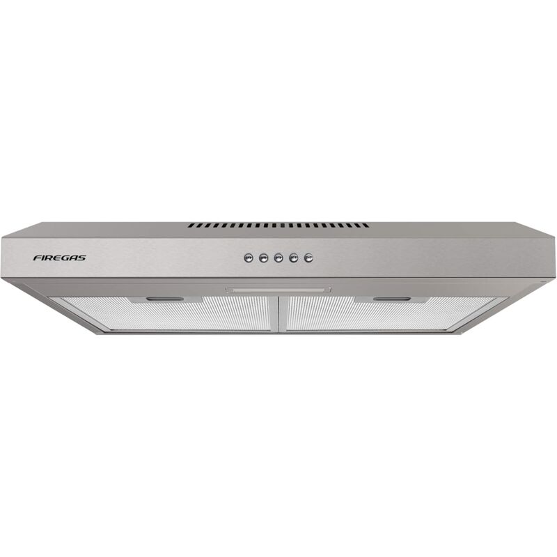 Firegas - 60cm Visor Cooker Hood Undercabinet Hoods Stainless Steel Wall Mounted Kitchen Extractor Fan,Silver