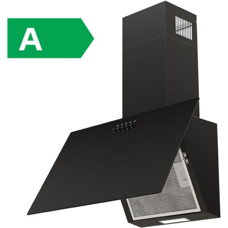 FIREGAS Campana extractora 60cm- Modo Reciclaje con Filtro de Carbón - Multi-Filtración - 3 Velocidades - Negra [Clase energética A]