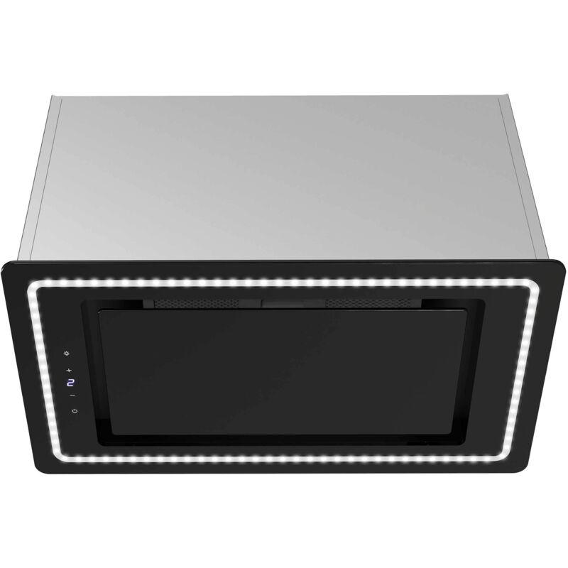 Firegas - Hotte aspirante encastrée de 52 cm-Aspiration de 450m³/h-Efficace et silencieux-9 Vitesses-Noire [Classe énergétique a++]