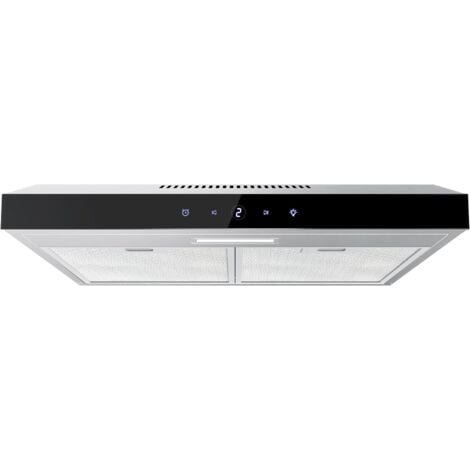 FIREGAS Under Cabinet Extractor Hood 60 cm, Extraction and Recirculation, 60 cm Visor Cooker Hood with Touch Control, 3 Power Levels, Wall Mounted Extractor Fan 600 mm Top Vented Range Hood