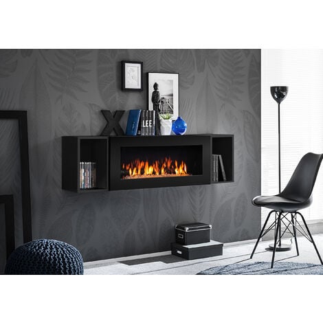 Armoire de Bioéthanol Cheminée Mural | ExtremeFurniture Fireplace Cabinet |  BIOÉTHANOL Non Inclus | Design Élégant | Sans Verre